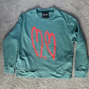 Rochambeau Designer Two-Heart Contemporary Artwork Sweatshirt - Size XL - EUC